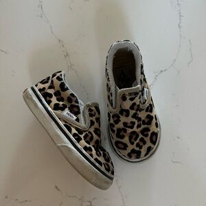 Vans Toddler Slip-On Shoes, Size 6, Leopard Print, GUC